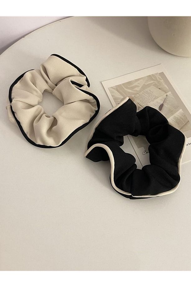 Kadın Lüks Kalın XXL Scrunchie Toka Seti (2 Adet) - 1