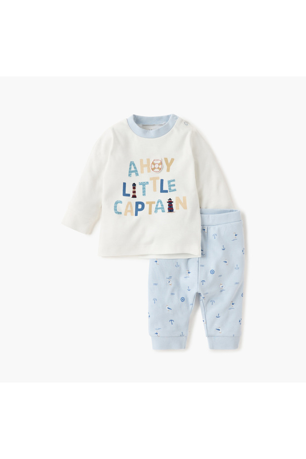 Printed T-shirt and Pyjama Set