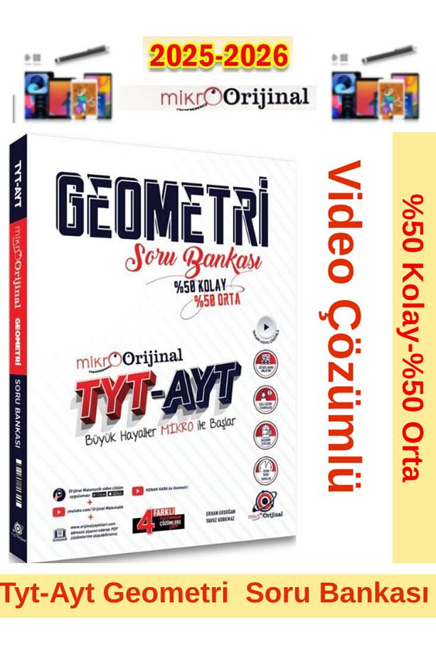 Orijinal Yayınları TYT AYT Geometri Mikro Soru Bankası+Android Kalem - 3