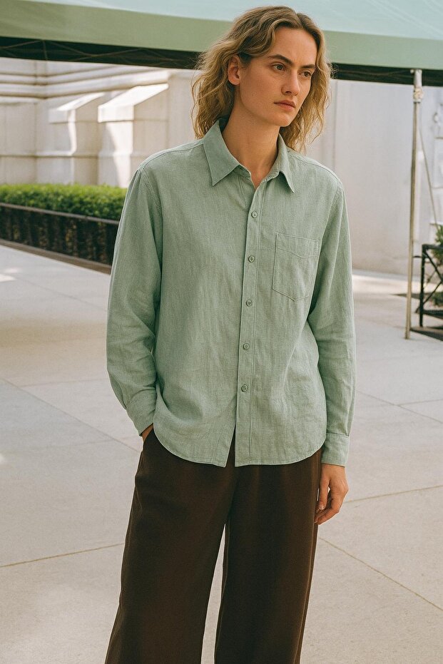 Tek Cepli Keten GÖMLEK - 2