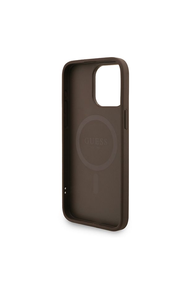 iPhone 15 Pro Max Uyumlu Kılıf Lisanslı M-safe Uyumlu Bilek Askı İpli Yazı Logolu Kapak Kahve - 7