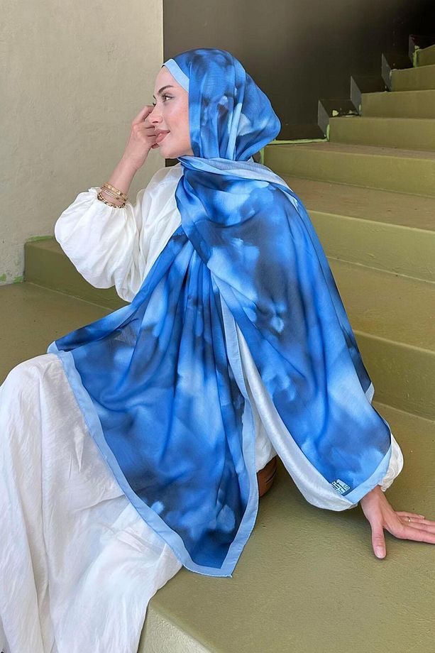Batik Desen Soft Şal Kot Mavisi - 4