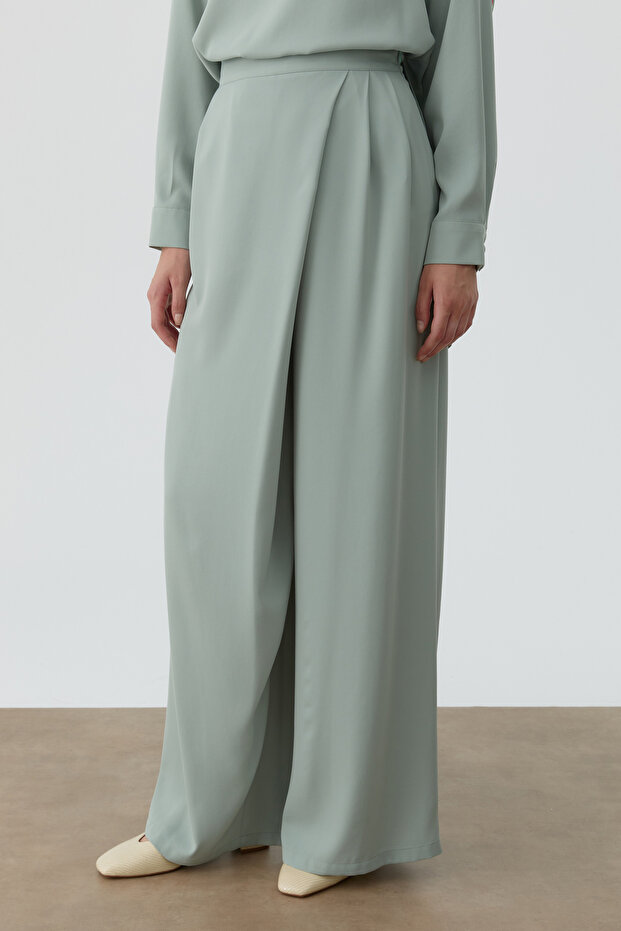 Anvelop Pileli Pantolon - Mint - 5