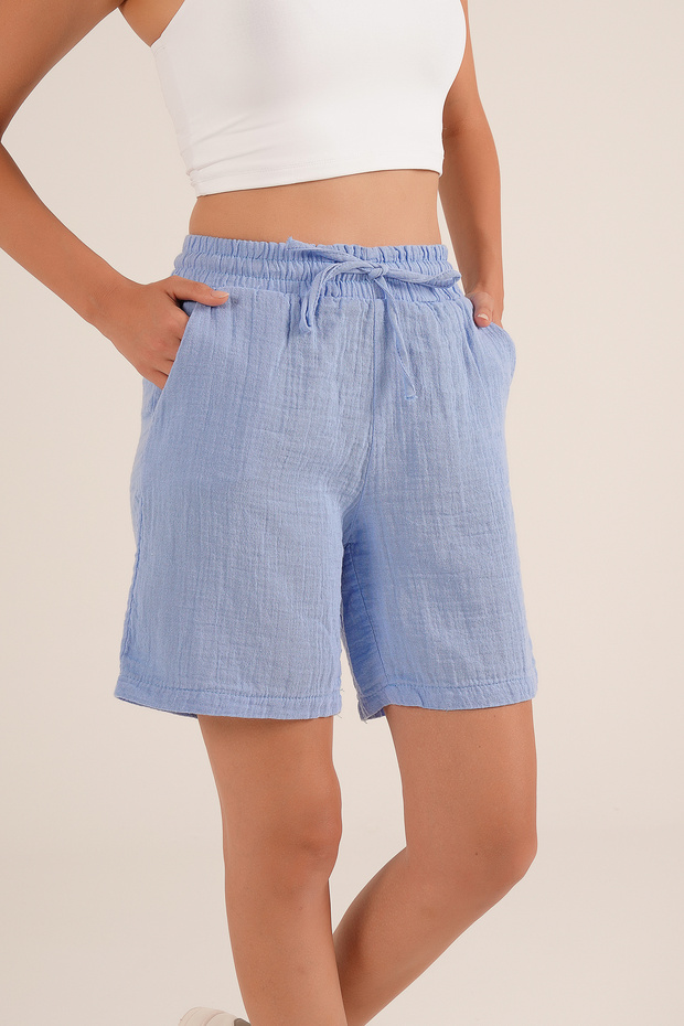 Women's Nancy Cotton Muslin Fabric Summer Shorts