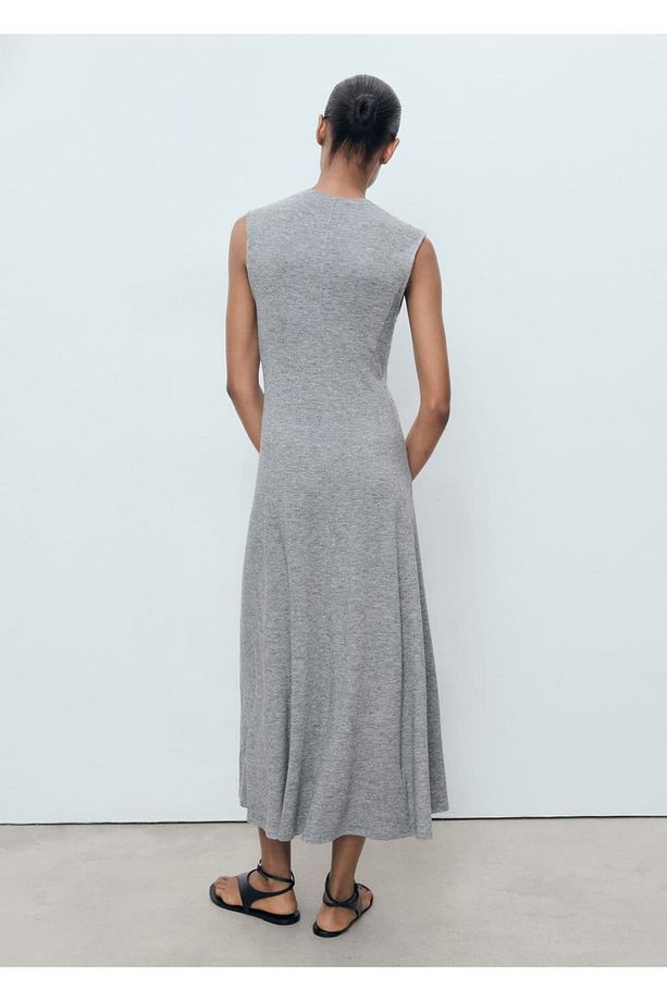 Strass taşlı midi elbise - 4