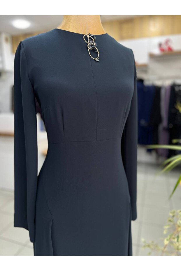 Lacivert Elbise - 2