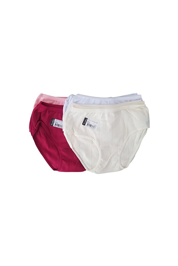 0854 Girl's Jacquard Bato-Slip-Panties - 12-Piece Combination