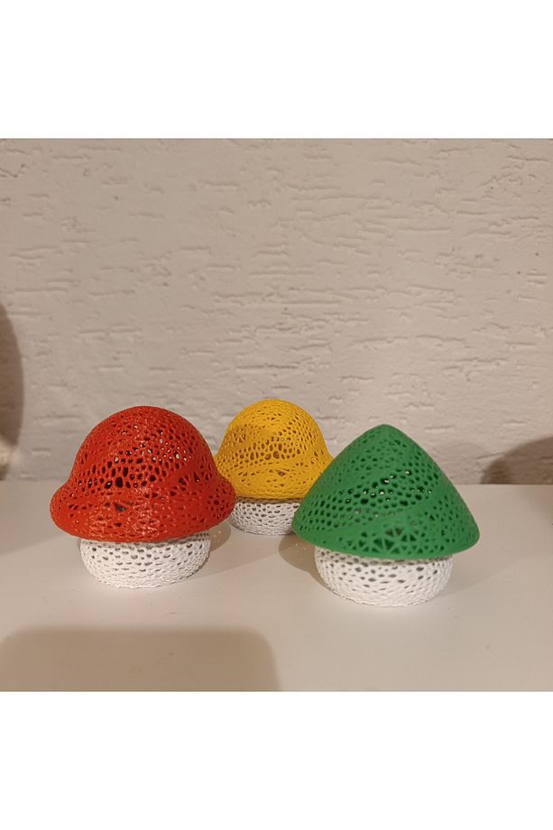Mantar Tealight Led Lamba 3'lü Set, Sarı, Yeşil, Kırmızı - 2