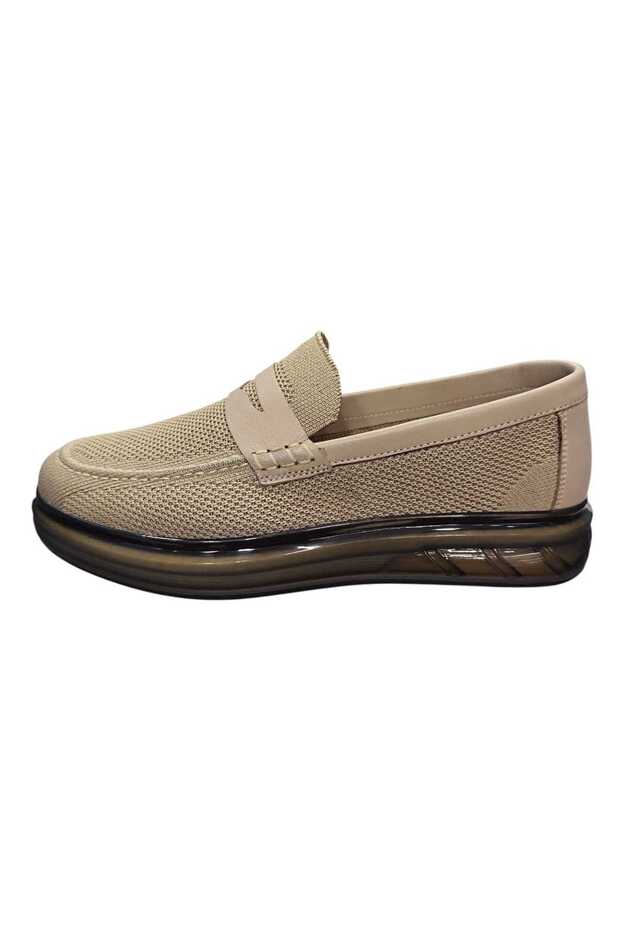 Transparent Sole Textile Beige Men's Shoes
