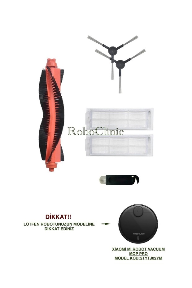مكنسة كهربائية روبوتية Xiaomi Mi Robot Vacuum Mop Pro متوافقة مع (M.KOD:STYJO2YM) فرشاة، مجموعة مرشحات Hepa - 6 قطع