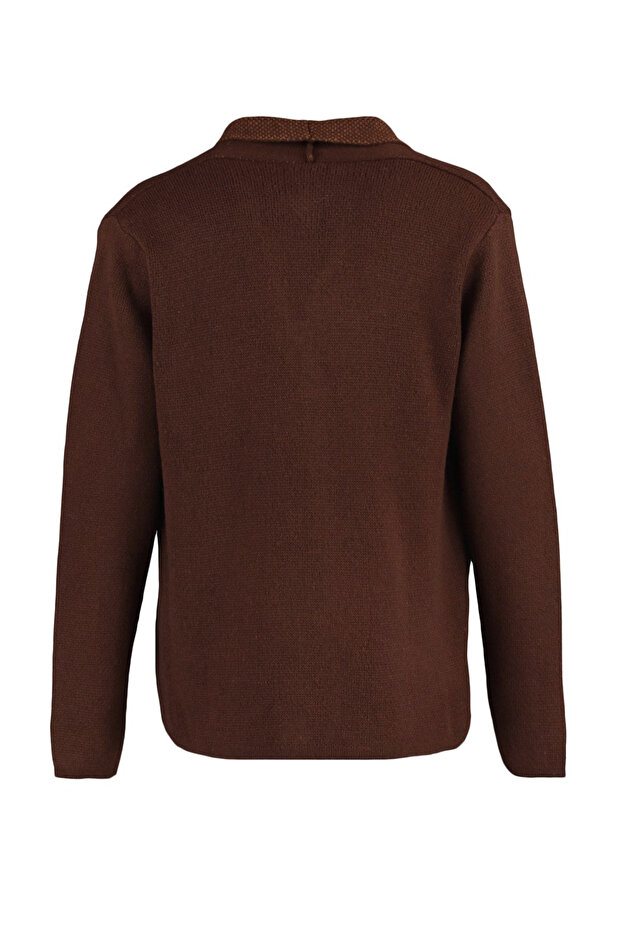 Tarçın Regular Fit Yünlü Yaka Triko Hırka TMNAW22HI0140 - 8