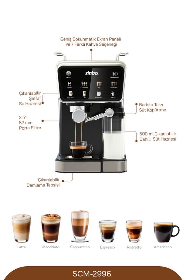 SCM 2996 -Kapsül Kahve Aparatlı Espresso Makinesi - 5