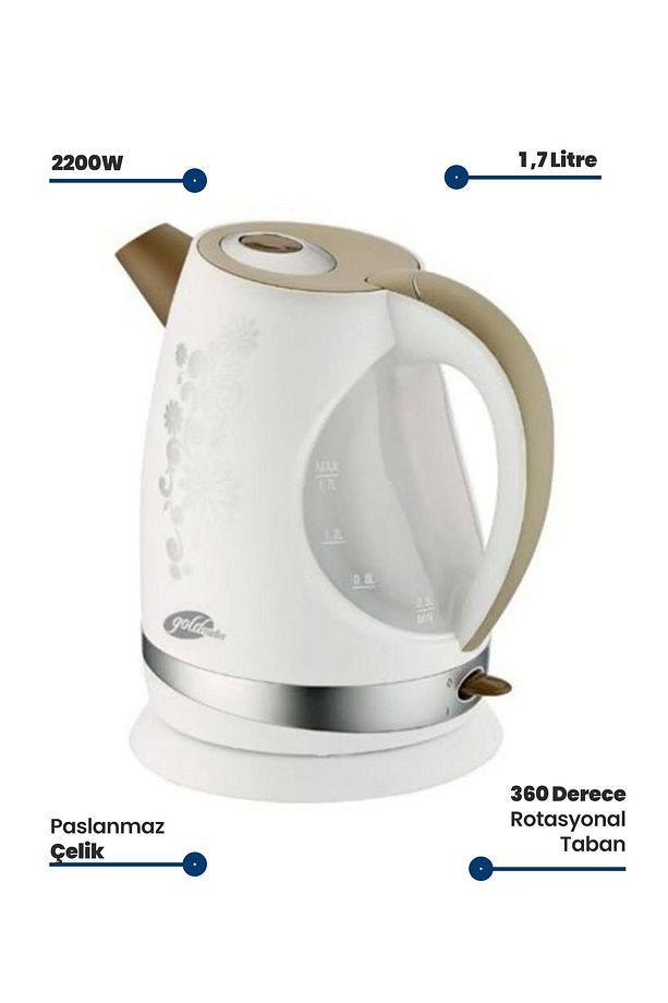 Daisy 2200 Watt 1,7 Litre Kettle Su Isıtıcısı Beyaz GKT 7313 - 2