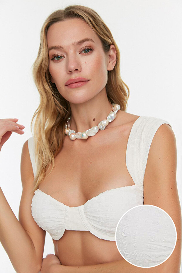 Ekru Balconette Kaplı Bikini Üstü TBESS21BU0161 - 5