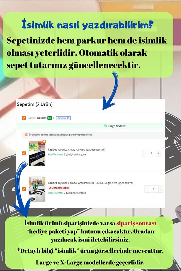 Oyuncak Araba Yarış Pisti, Araç Parkuru (LARGE) - Eğitici Yol Seti Ahşap Oyuncak- Otoban Puzzle - 3