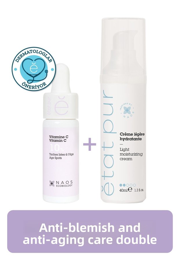 Anti-Blemish and Anti-Aging Serum and Light Texture Face Cream Skin Care Set