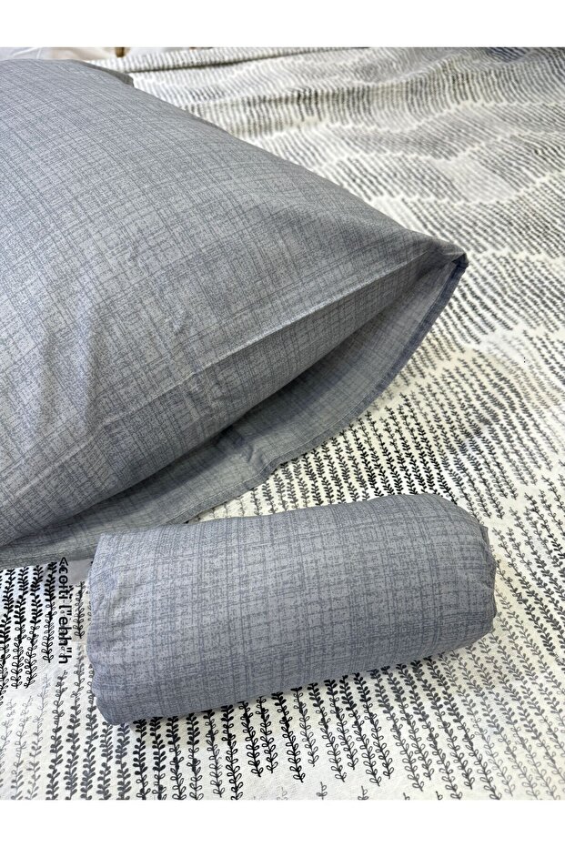 Gray Delta Patterned Single Elastic Pique Set - 6