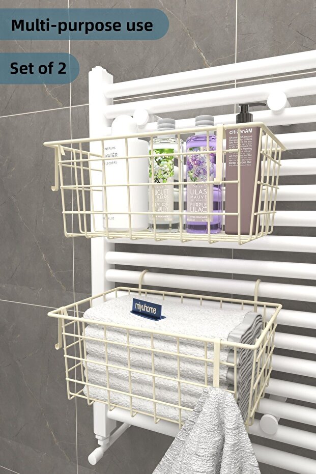2-Piece Hanging Towel Warmer Organizer Towel Holder Bathroom Organizer Towel Drying Hanging Towel Holder