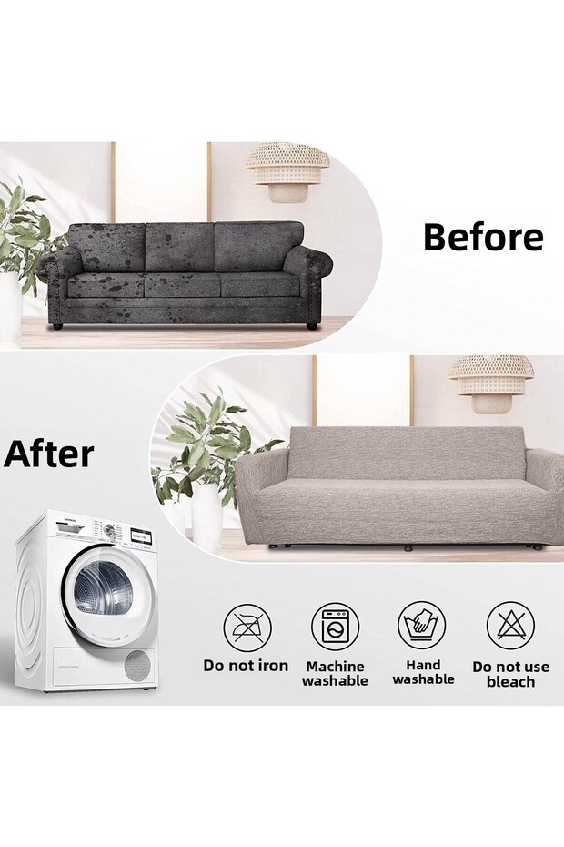Husă de canapea elastică Jacquard 3 3 1 1 |   Husa de scaun elastica |   Set huse pentru scaun - 4