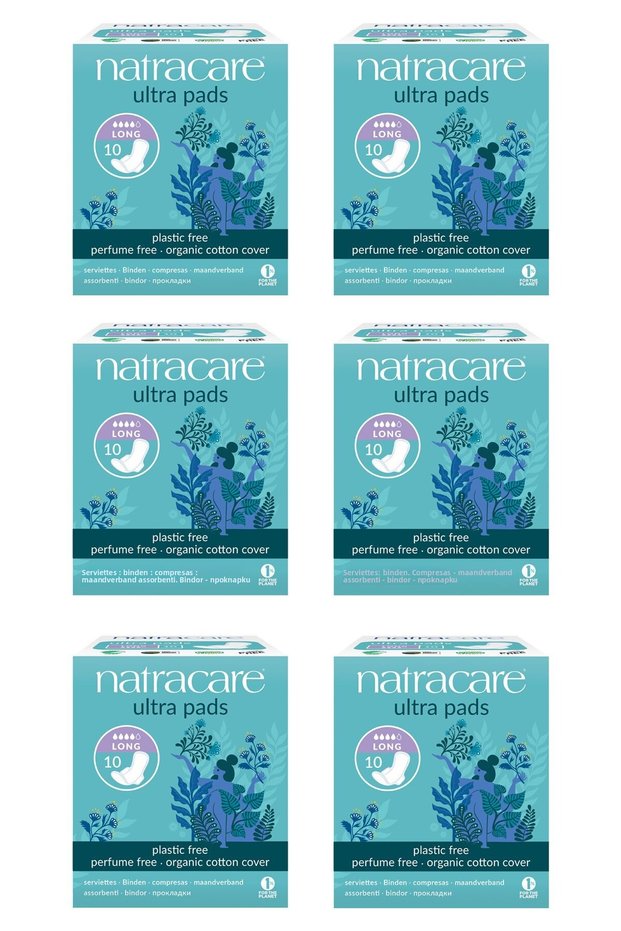 Organic and Natural Winged Ultra Pad Long - Night Set of 6 - 60 Pads