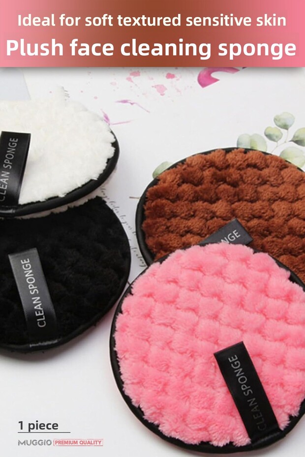 Plush Facial Cleansing Sponge Soft Textured 1 Piece - 1
