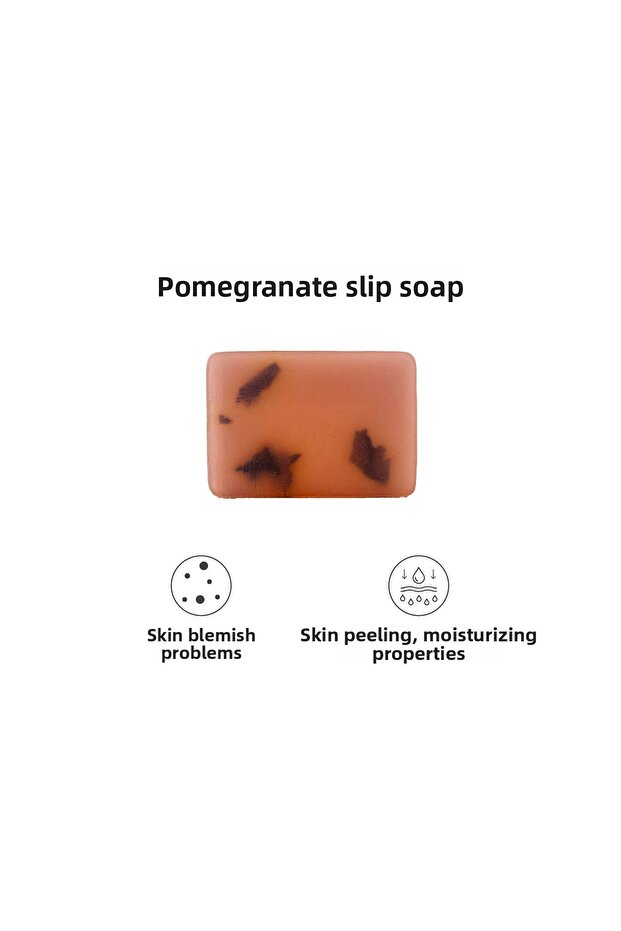 Natural Pomegranate Slider Soap 120 Gr - Handmade Natural Soap with Exfoliating Effect, Suitable for Skin Care