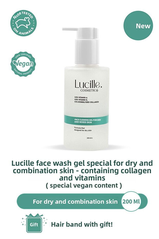 Collagen Extract Moisturizing Facial Cleansing Gel for Dry and Combination Skin Vegan 200 ml