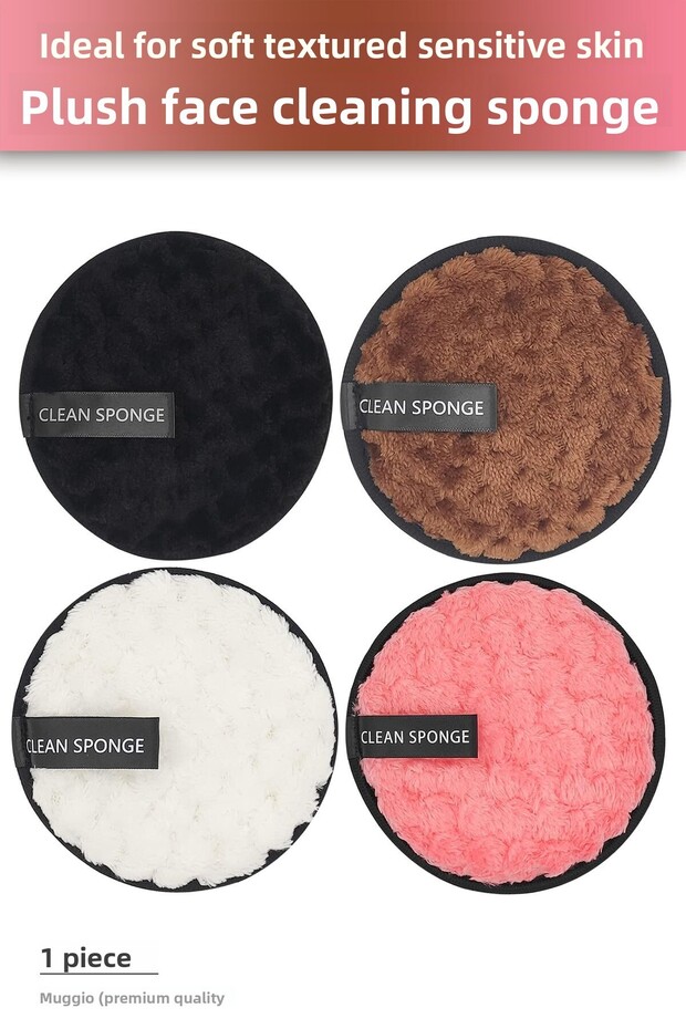 Plush Facial Cleansing Sponge Soft Textured 1 Piece - 3