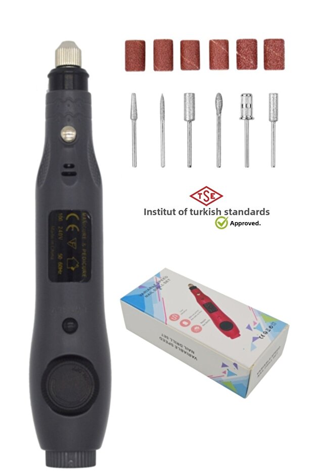 Nail File Machine Set New Trendy Superior Design with USB Nail Drill Nail Art Gray Color