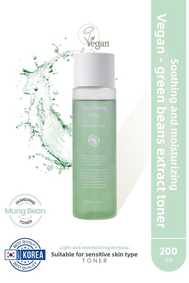 Mung Bean Toner- Vegan Soothing and Moisturizing Toner- 200ml