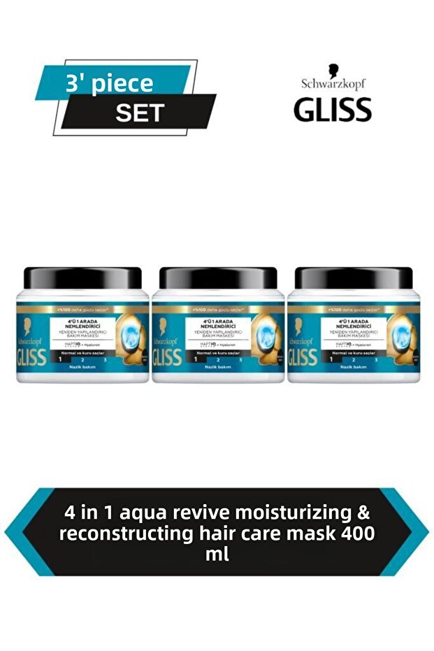 4 in 1 Hair Mask 400 ml X3 | Moisturizing, Structuring and Easy to Apply Intensive Care