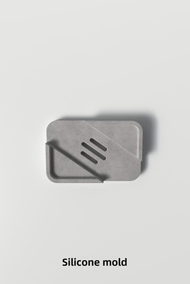 Patterned Concrete Soap Dish Silicone Mold M2 - Rectangular Soap Dish Mold, Compatible with Jesmonite and Concrete