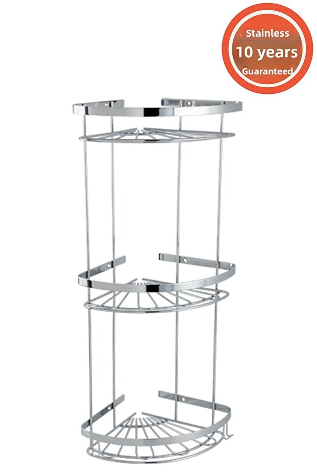 Stainless Steel Peak 3-Piece 19X19 cm Shampoo Holder Bathroom Shelf