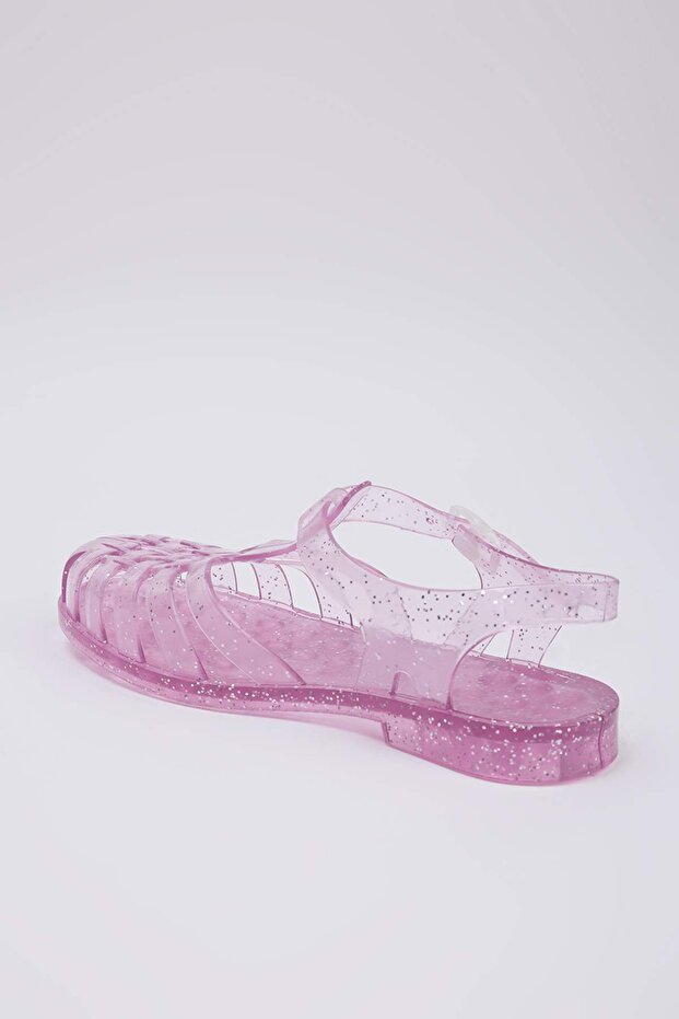 Rosa Transparent Jelly Glitter Damen Sandalen TAKSS24SD00006 Be - 4