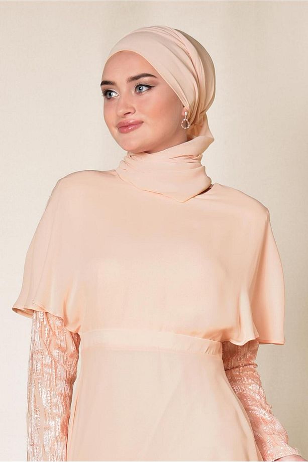 VOLANLI ŞİFON ELBİSE 4927 - 1