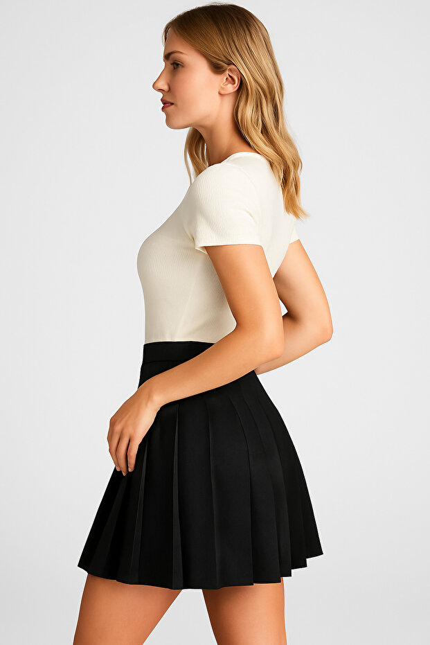 Siyah Pileli Etek - 3