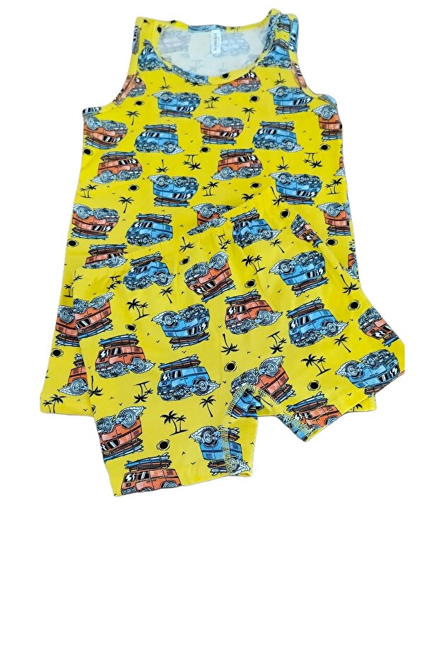 Boy's Dinosaur Patterned 2-Piece Undershirt Set - 1
