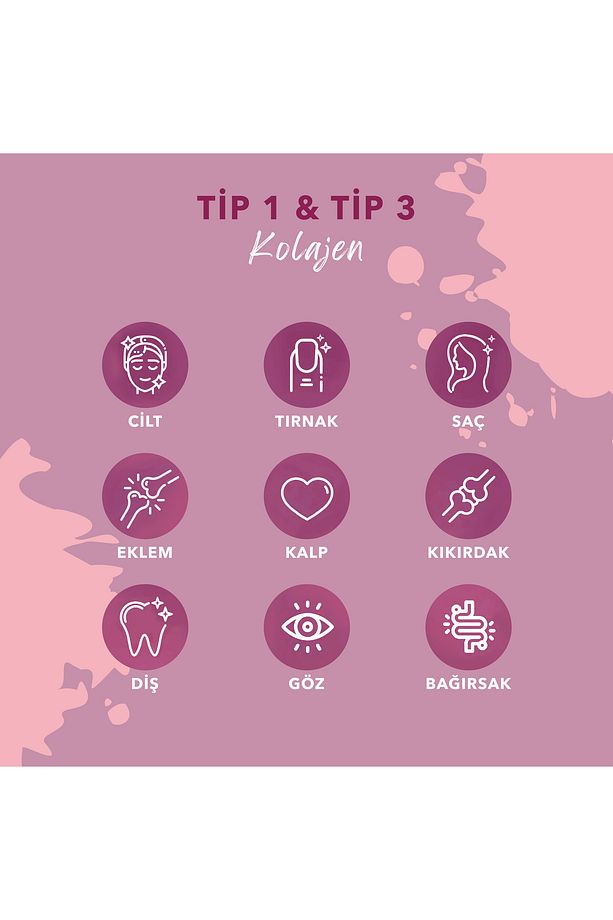 Çiğnenebilir Kolajen, Tip 1, Tip 3, Hyaluronik Asit, Vitamin B2, 60 adet, 30 günlük - 2