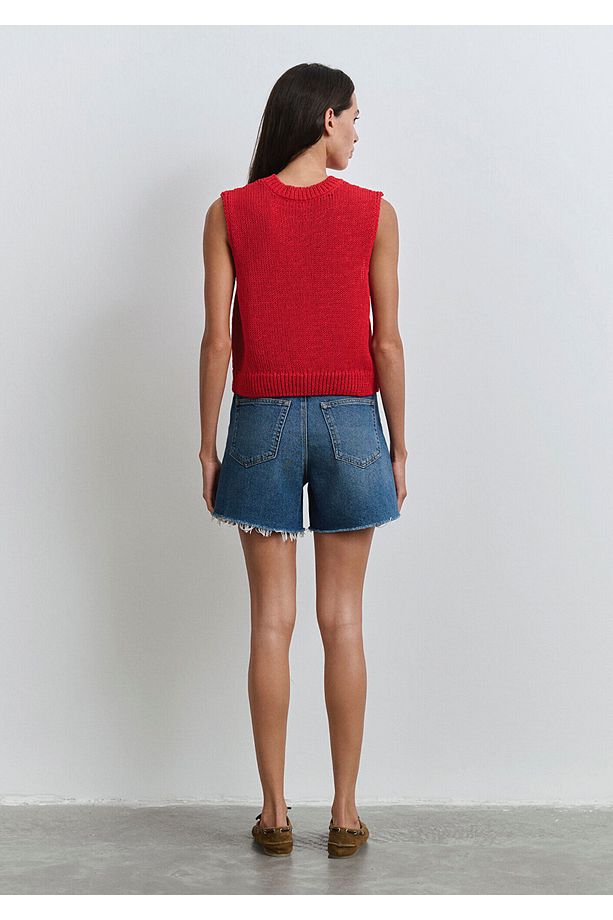 Millie 90lar Koyu Mavi Jean Şort 1458989751 - 6