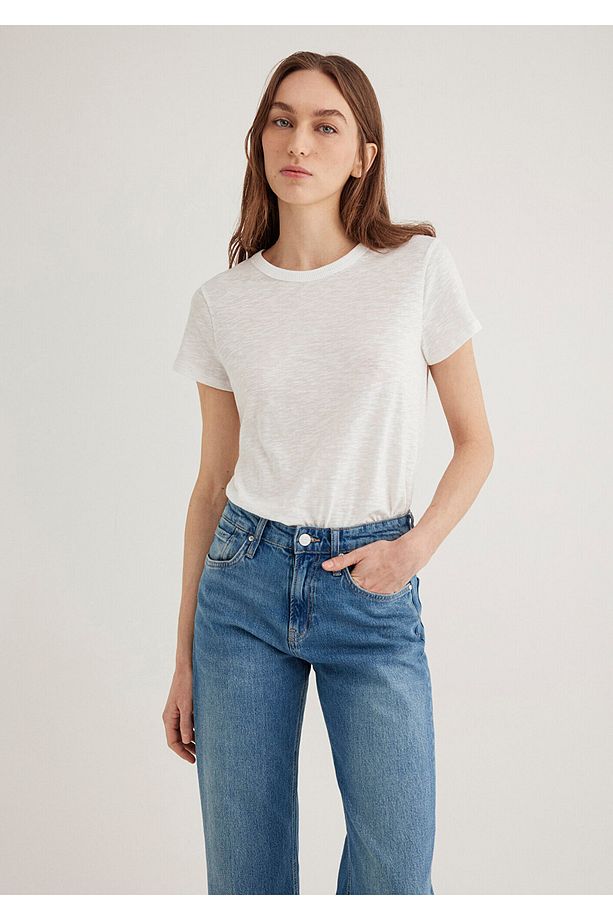 Ekru Basic Tişört Regular Fit / Normal Kesim 1613075-70057 - 1
