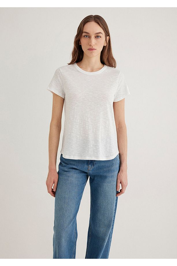 Ekru Basic Tişört Regular Fit / Normal Kesim 1613075-70057 - 4