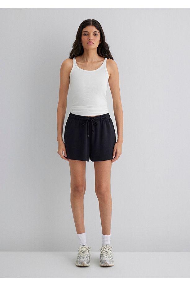 Siyah Tencel Tm Modal Şort 1410154-900 - 5