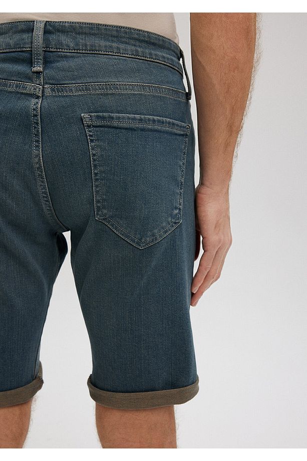 Tim Mavi Black Puslu Mavi Jean Şort 0428487151 - 8