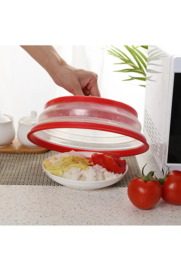 Collapsible Microwave Cover (10.5") – BPA-Free, Vented, Dishwasher Safe, Doubles as Colander