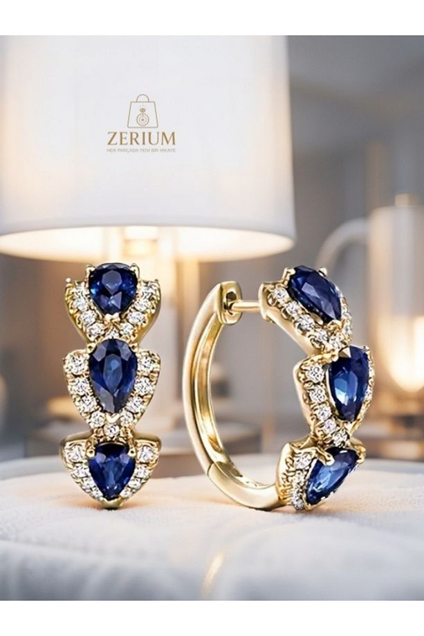Lüks Parıltı Kübik Zirkon Damla Küpe - 4