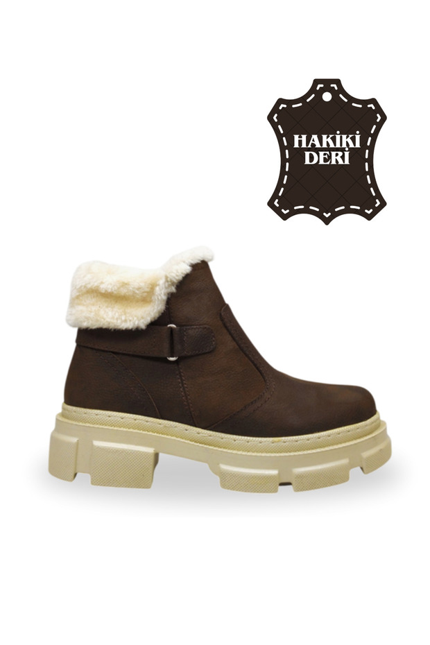 Women's Genuine Nubuck Leather Short Boots with Fur Inside