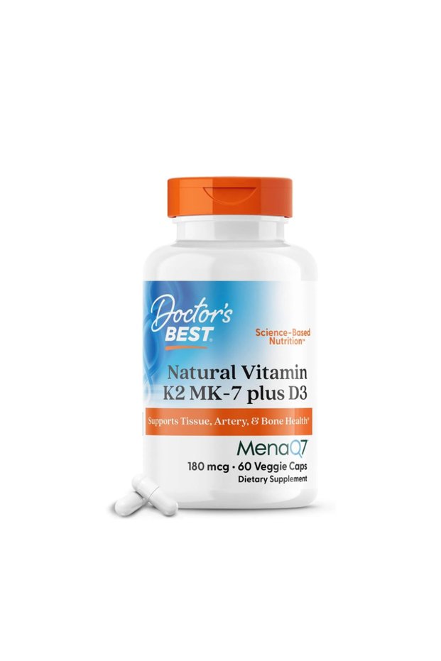 Doctor's Best Natural Vitamin K2 with MK-7, 180mcg Plus D3 1000IU, Non-GMO, Gluten Free, Vegetarian,