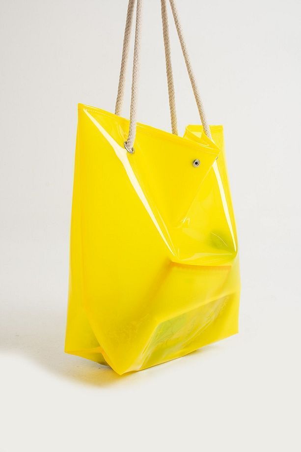 Sarı Kadın Beach Bag Tpu Şeffaf Plaj Çantası - 8