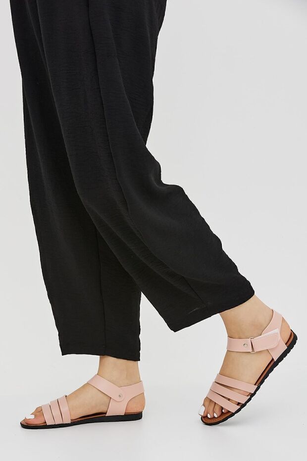 صندل مسطح بشريط فيلكرو قابل للتعديل - 2