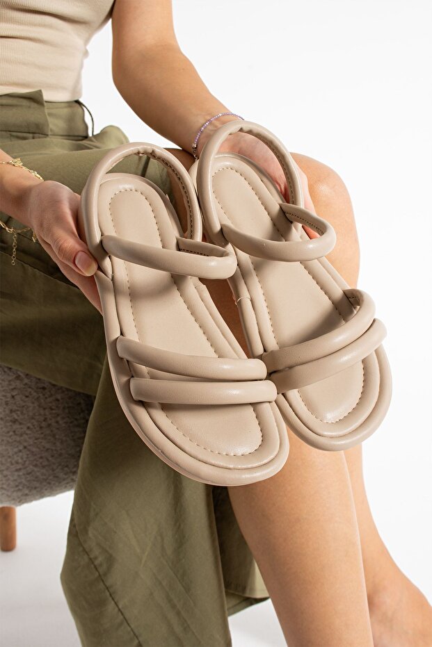 Γυναικεία Μπεζ πέδιλα - 5